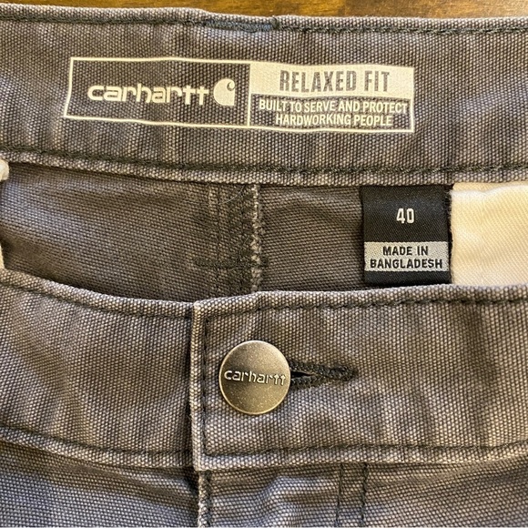 Carhartt Sz 40 Rugged Flex® Relaxed Fit Canvas Cargo Shorts Mens Gray - Picture 7 of 12